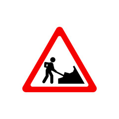 Traffic signs, construction. Vector icon