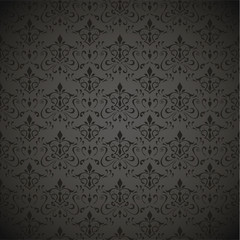 Seamless black floral wallpaper .Vector illustration