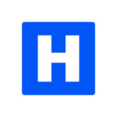 Traffic signs, hospital. Vector icon