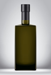 Glass bottle mockup. With foil version