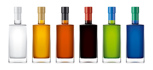 Glass bottles mockup. With foil version