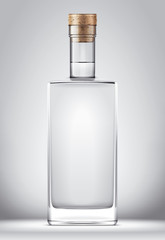 Glass bottle mockup. With cork version - obrazy, fototapety, plakaty