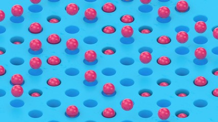 Abstract pink 3d spheres colorful background. Vaporwave and vj style