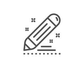 Brand contract line icon. Pencil sign. Edit social marketing report symbol. Quality design element. Linear style brand contract icon. Editable stroke. Vector