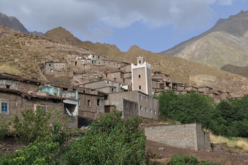 Fototapeta na wymiar Morocco Atlas chain Berber villages 