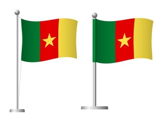 Cameroon flag on pole icon