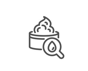 Moisturizing face cream line icon. Skin care sign. Cosmetic lotion symbol. Quality design element. Linear style moisturizing cream icon. Editable stroke. Vector