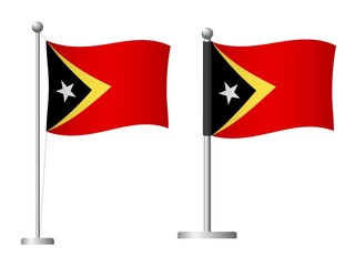 East Timor flag on pole icon