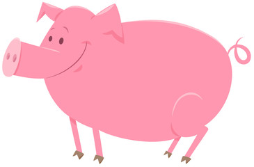pig animal character cartoon illustration