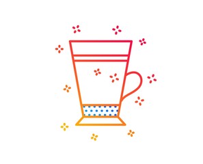 Latte coffee icon. Hot drink sign. Beverage symbol. Gradient design elements. Linear latte icon. Random shapes. Vector