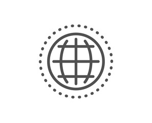 Globe line icon. World or Earth sign. Global Internet symbol. Quality design element. Linear style globe icon. Editable stroke. Vector