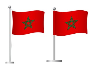 Fototapeta na wymiar Morocco flag on pole icon