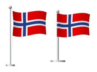 Norway flag on pole icon