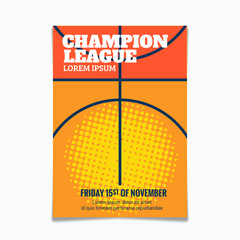 Fototapeta premium Modern basketball poster template with sample text and background arena