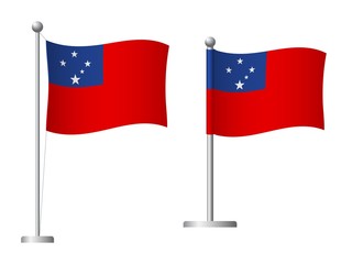 Samoa flag on pole icon