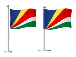 Seychelles flag on pole icon