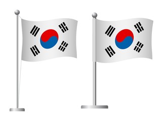 south korea flag on pole icon