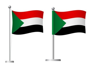 sudan flag on pole icon