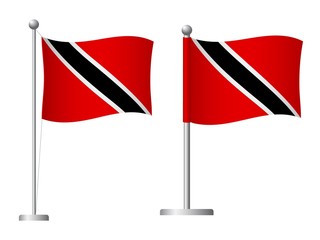 Trinidad and Tobago flag on pole icon