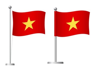 Vietnam flag on pole icon