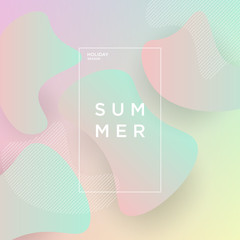 Summer banner with fluid liquid element background