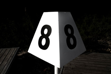 number eight and background texture