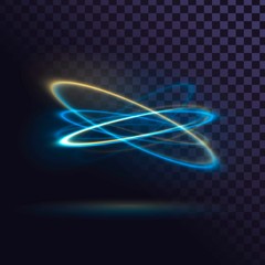 Abstract glowing rings on transparent background. Fast spin effect © lidiia