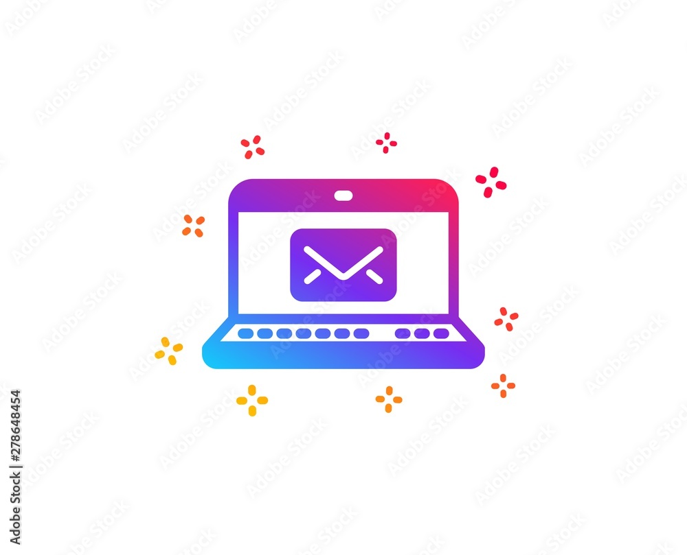Poster e-mail icon. message correspondence sign. communication symbol. dynamic shapes. gradient design e-ma