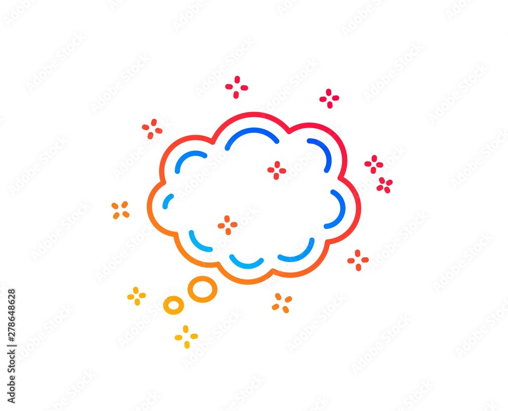 Poster comic speech bubble line icon. chat sign. communication or comment symbol. gradient design elements.