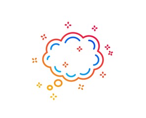 Comic Speech bubble line icon. Chat sign. Communication or Comment symbol. Gradient design elements. Linear comic message icon. Random shapes. Vector