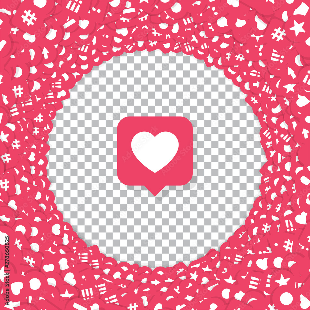 Aufkleber vector like counter icons in abstract shape background for social network on transparent backdrop. r