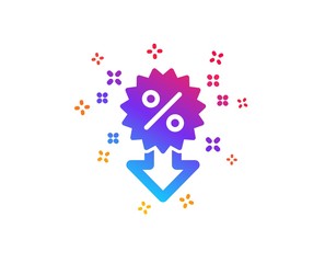 Discount icon. Sale shopping sign. Clearance symbol. Dynamic shapes. Gradient design discount icon. Classic style. Vector