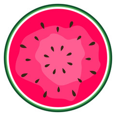 Fototapeta premium Watermelon Icon Isolated in White Background. Vector Illustration.