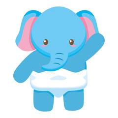 cute little elephant baby character