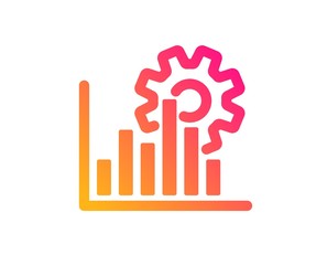 Seo graph icon. Search engine optimization sign. Analytics symbol. Classic flat style. Gradient seo graph icon. Vector