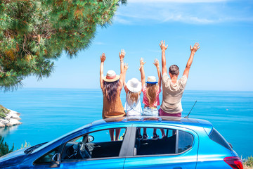 Summer car trip and young family on vacation - 278651272
