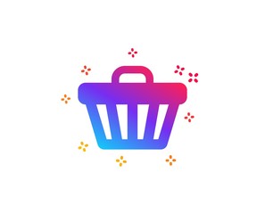 Shopping cart icon. Online buying sign. Supermarket basket symbol. Dynamic shapes. Gradient design shop cart icon. Classic style. Vector
