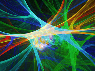 green abstract fractal background 3d rendering illustration