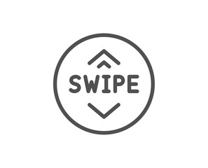 Swipe up button line icon. Scrolling arrow sign. Landing page scroll symbol. Quality design element. Linear style swipe up icon. Editable stroke. Vector