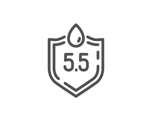 Ph neutral line icon. Clinically tested sign. Water drop symbol. Quality design element. Linear style ph neutral icon. Editable stroke. Vector