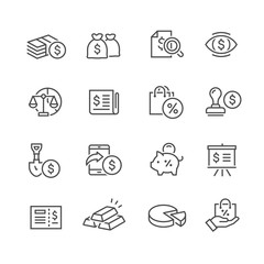 business and finance icon set