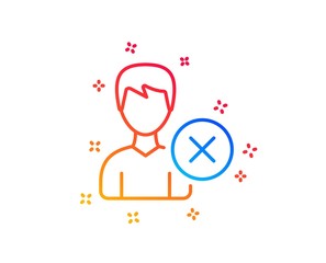 Remove User line icon. Profile Avatar sign. Male Person silhouette symbol. Gradient design elements. Linear remove account icon. Random shapes. Vector