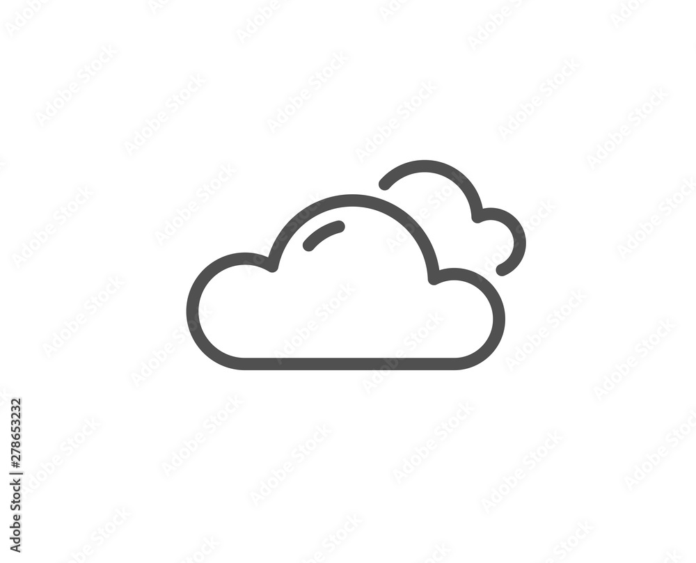 Poster cloudy weather line icon. clouds sign. sky symbol. quality design element. linear style cloudy weath