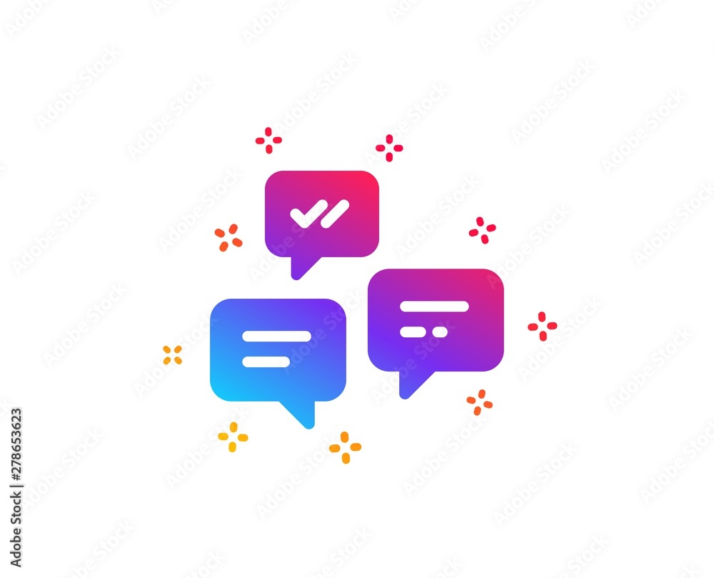 Poster chat messages icon. conversation or sms sign. communication symbol. dynamic shapes. gradient design 