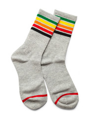 Pair Grey Stripped Socks