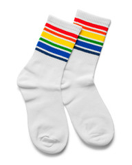 Pair White Socks with Color Stripes