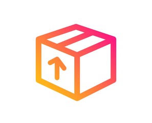 Delivery box icon. Logistics shipping sign. Parcels tracking symbol. Classic flat style. Gradient package icon. Vector