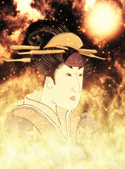 Photo Wallpaper Kabuki Mural Poster Stickers Canvas