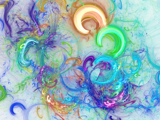 blue abstract fractal background 3d rendering illustration