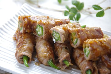 オクラ料理　オクラの豚肉巻き　家庭料理